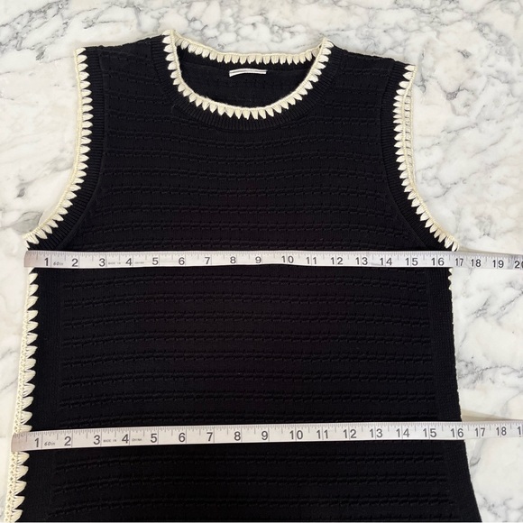 VARLEY Dwight Tank Dress Sleeveless Crochet Knit Black Size Small - Picture 11 of 16